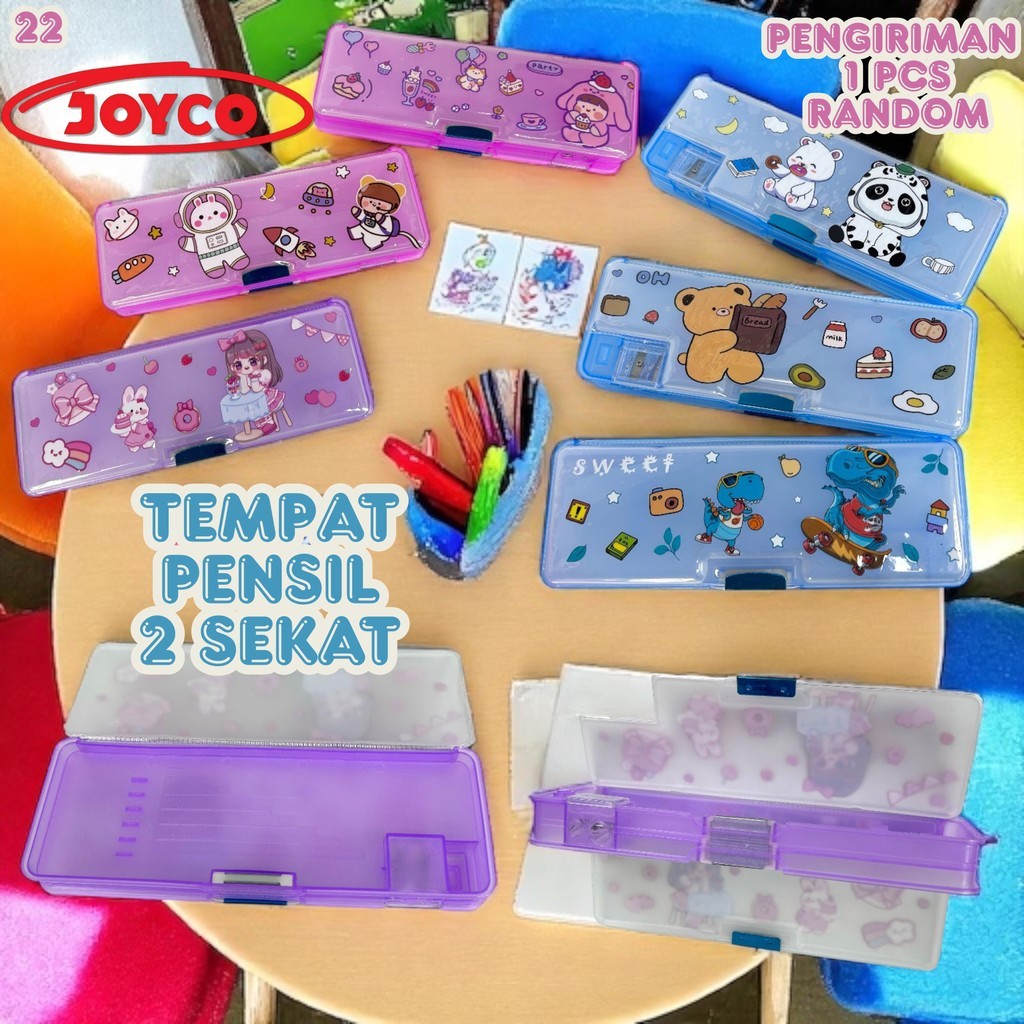 

Kotak Pensil Karakter 2 Sisi Magnet Anak Sekolah Tempat Pensil Alat Tulis Multifungsi Dengan Rautan Mini