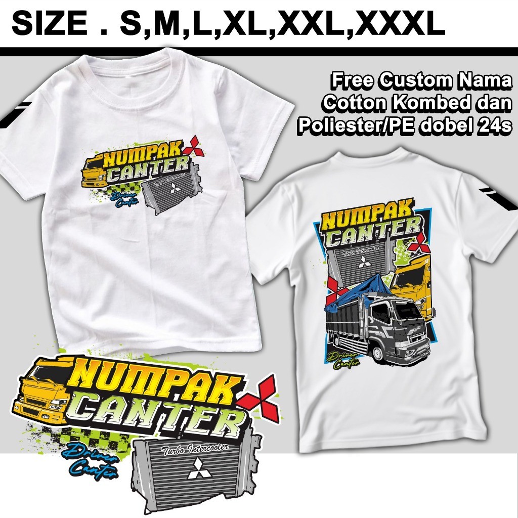 KAOS ANAK KEREN T-shirt / Kaos Distro Anak anak Motif Numpak Canter Free Custom Nama Truck Driver In
