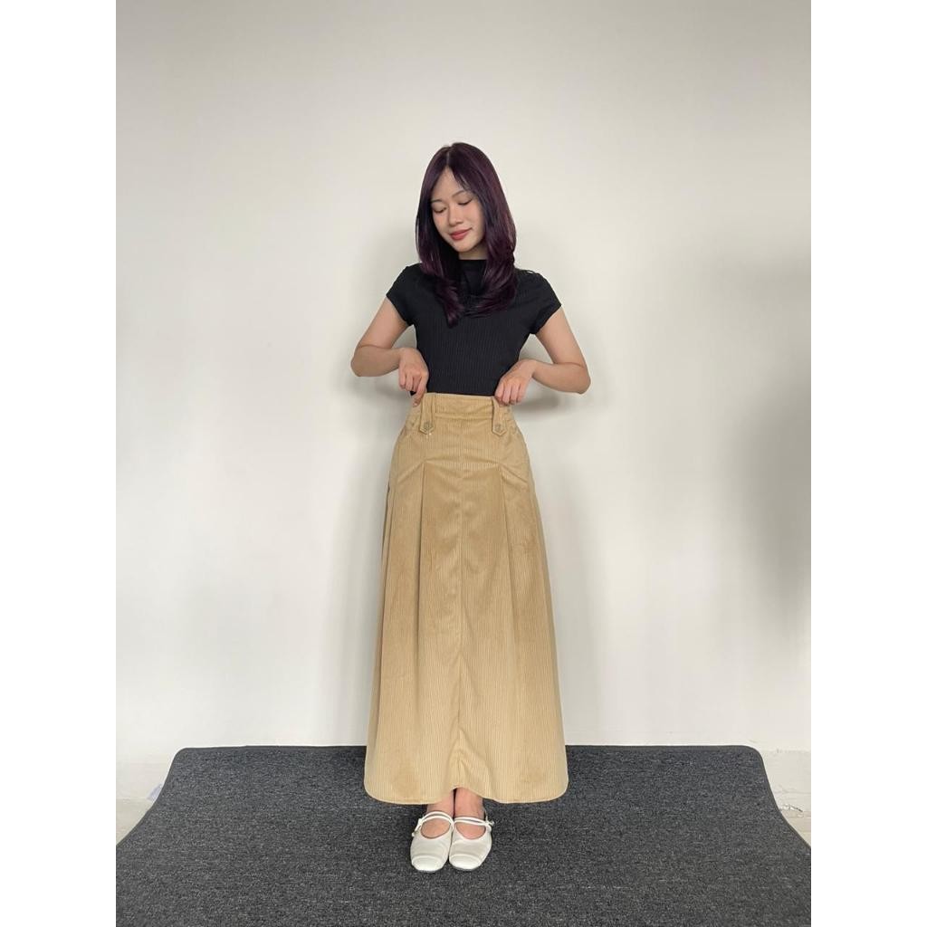 HAICLO | Rok Panjang Corduroy | Vintage & Anggun | A-Line Skirt | Ozora Skirt