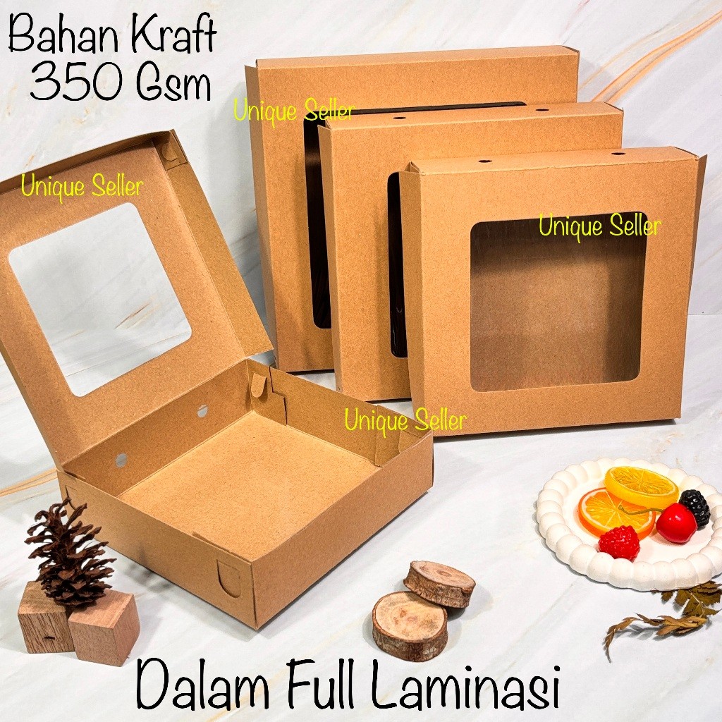 

[Isi100] Dus Box Pizza KRAFT 18x18x5 20x20x5 22x22x5 25x25x5 Jendela FULL Laminasi 350 Gsm / Dus Box Hampers Pizza Kue Roti Snack Pizza Kue Baju Hadiah Souvenir Pigora Jam Dinding 18x18 20x20 22x22 25x25 Tinggi 5 Cm Kraft Coklat Window