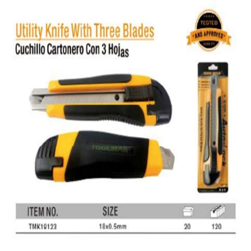 

TOOLMAK Cutter Kater Utility Knife With Three Blade TMK19123