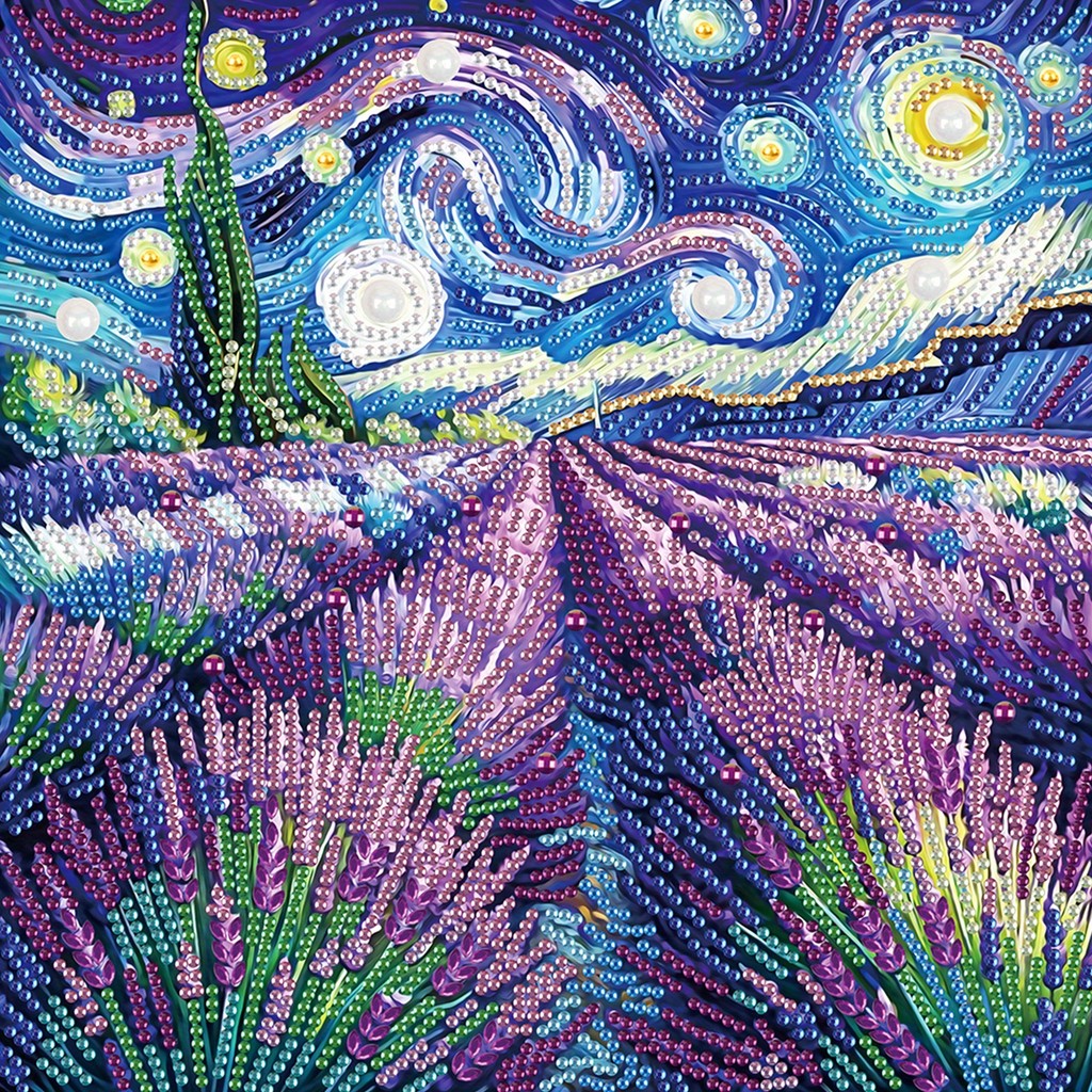 

DIY Lavender Fields 5D Special Shape Diamond Art Kits for Beginners,Diamond Art Painting Kits for Home Wall Decoration Gift