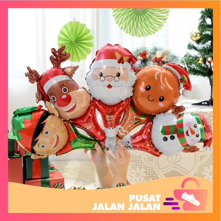 PJJ - 6030 Balon Natal / Balon Natal Foil / Balon Natal Dekorasi / Balon Christmas Hias / Balon Kara