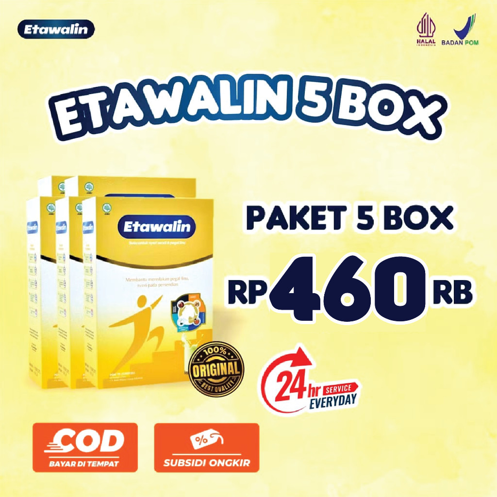 

ETAWALIN 5 BOX - Susu Kambing Etawa Susu Terapi Nyeri Sendi Terbaik Atasi Masalah Asam Urat Rematik Jaga Kepadatan dan Kesehatan Tulang Tulang