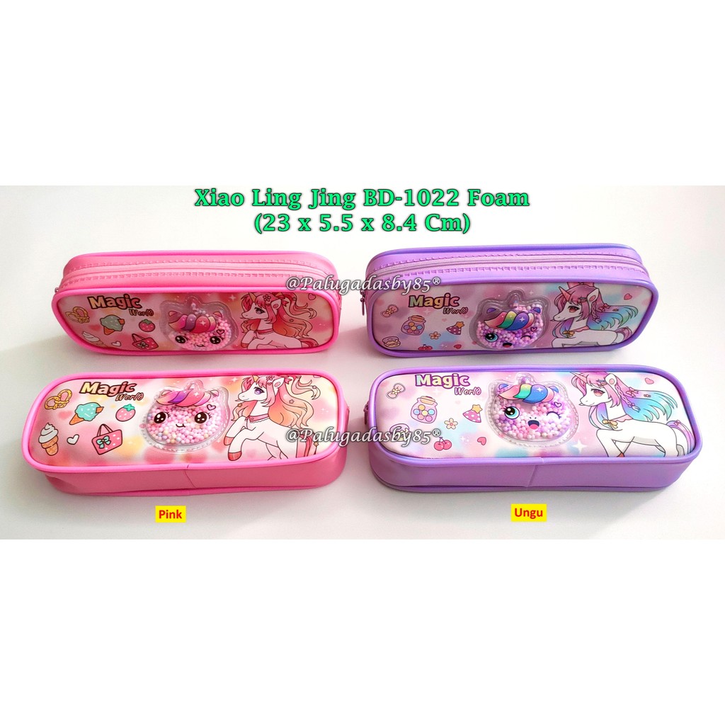 

(1 Biji) Kotak Pensil Resleting XIAOLINGJING BD-1022 23*5.5*8.4 Cm / Tempat Pensil Resleting Unicorn