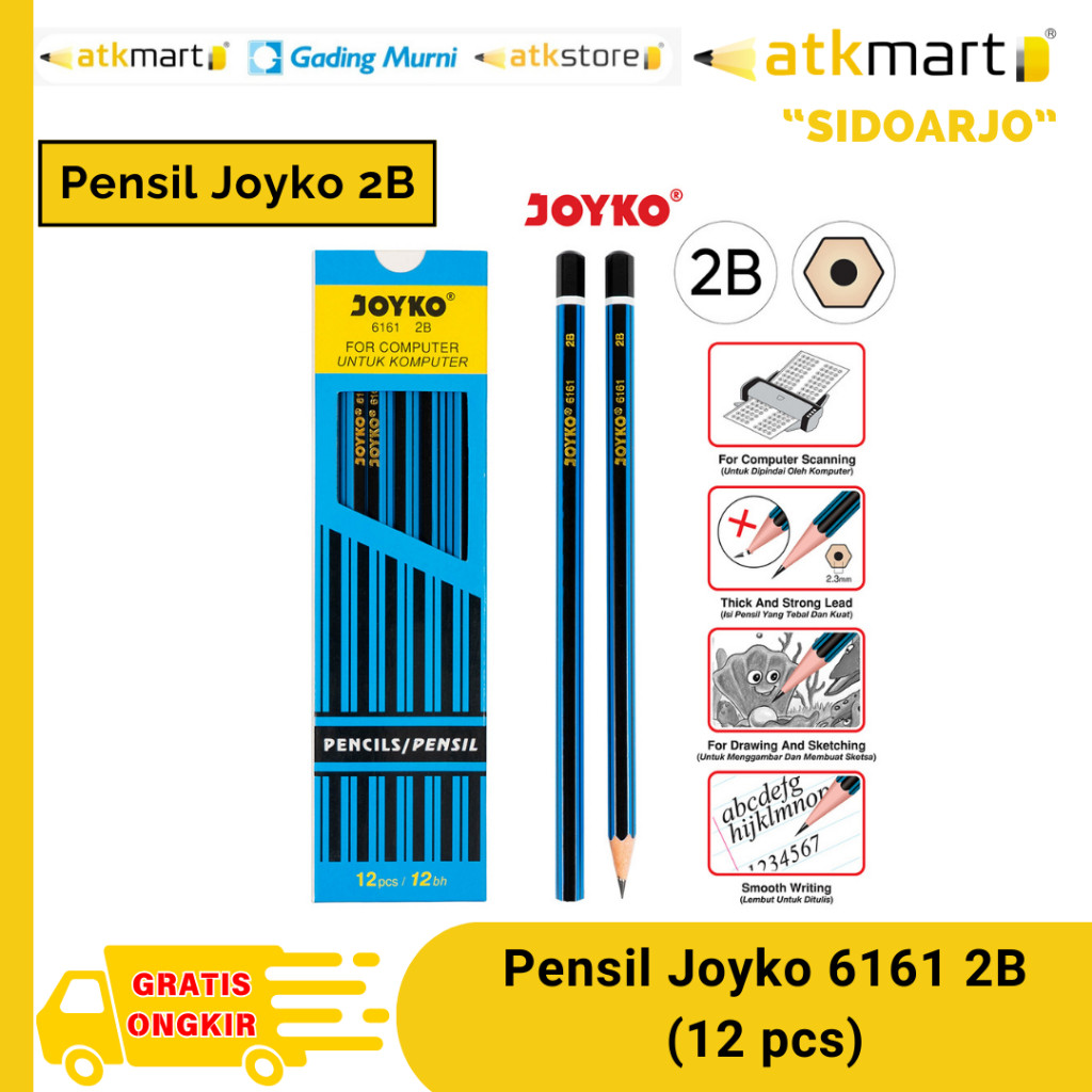 

Pensil Joyko 6161 2B For Computer - 12 pcs
