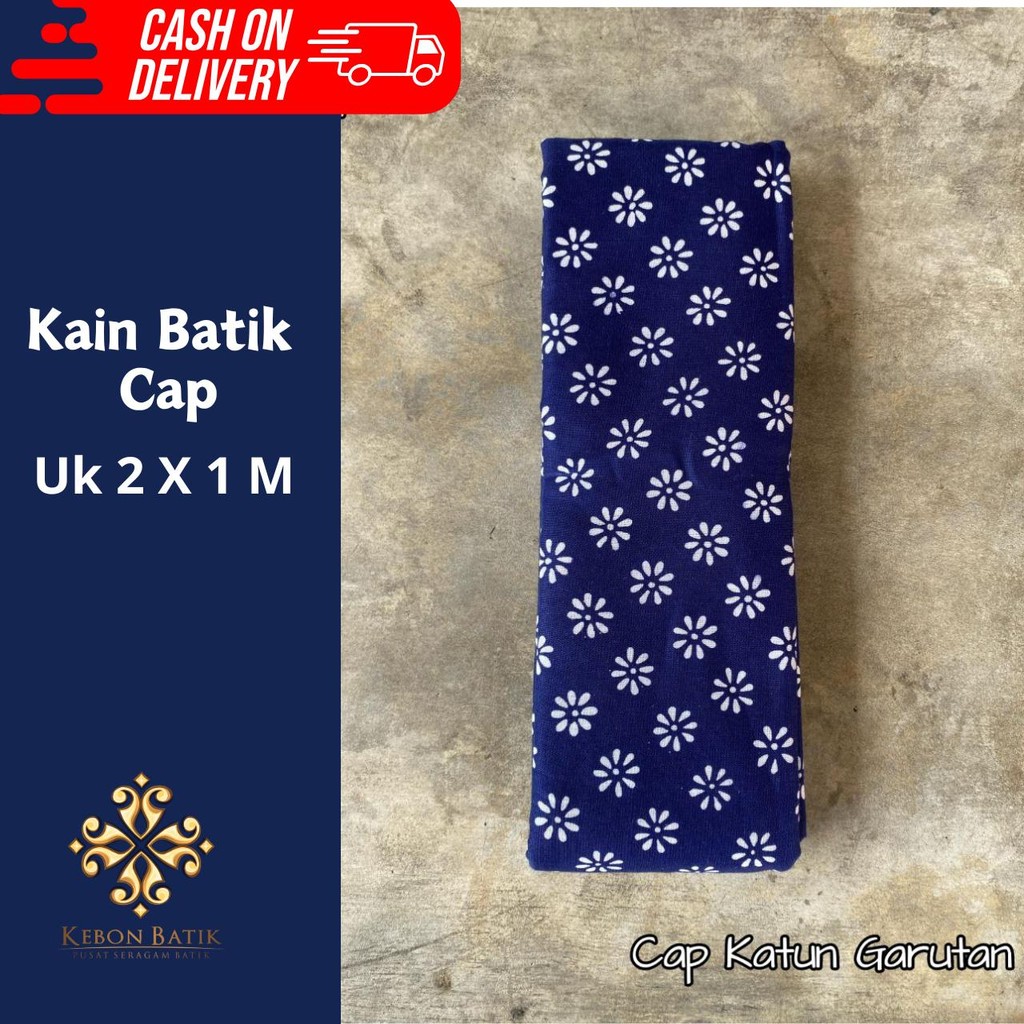 Kain Batik Cap Warna Biru Bahan Katun Bisa jadi Bahan Rok lilit 2506180005