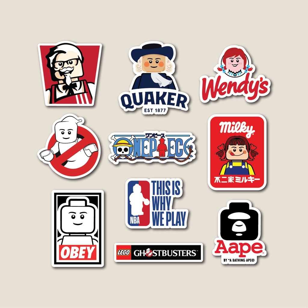 

Sticker Pack LOGO LEGO | Sticker Tumbler | Stiker Laptop Koper Helm