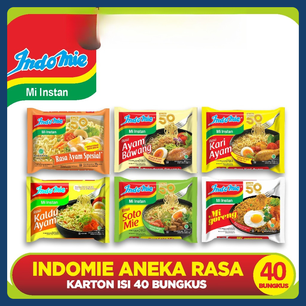 

INDOMIE - Mie Instant / Mi Instan (Grosir - Karton/ Dus isi 40 Bungkus)