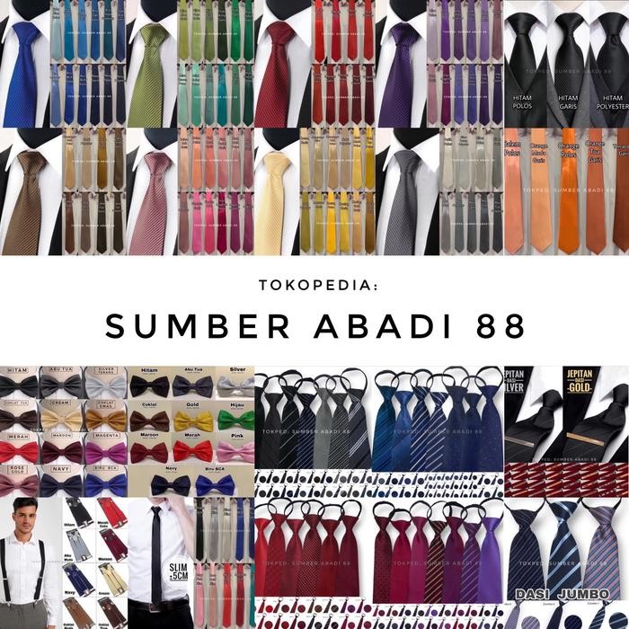 Promo Dasi Pria Ikat Manual Dewasa Panjang Polos dan Motif Garis Salur Warna Biru Dusty Navy Dongker