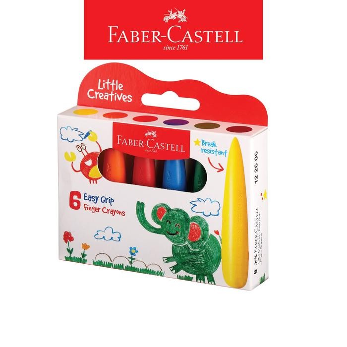 

TERLARIS! Faber-Castell Little Creative Easy Grip Finger Crayons, pack of 6