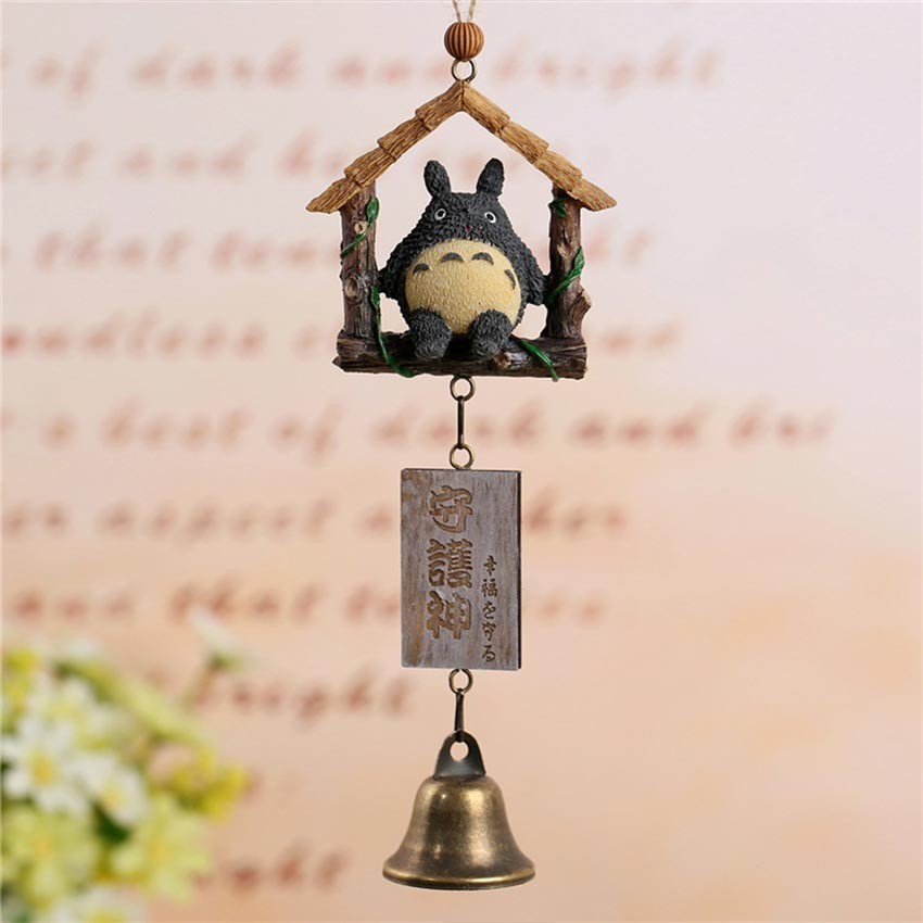 KHARASO  Wind Chime Karakter Ghibli - Dekorasi Dinding Taman Minimalis, Lonceng Angin Totoro Bahan E