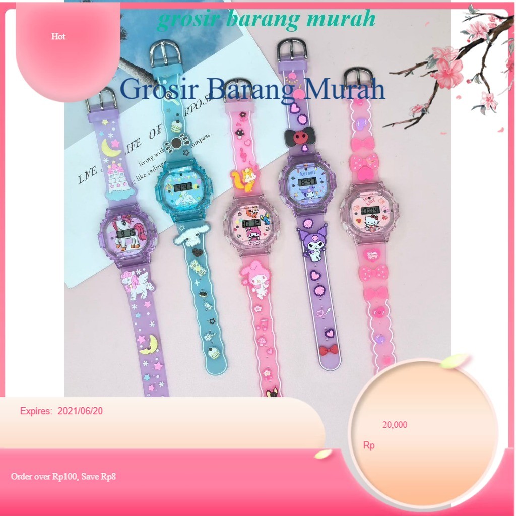 Jam Tangan Anak 3D Dgital LED Musik Kotak
