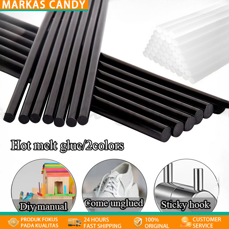 40pcs lem bakar / hot melt glue / glue stick Putih&Hitam/Isi Lem Tembak Warna Hitam Ukuran 11mm x 20