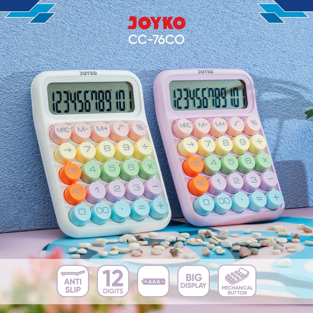 

NEW PRODUCT JOYKO CALCULATOR KALKULATOR AESTHETIC CC-76CO 12 DIGITS JAVABSJSG