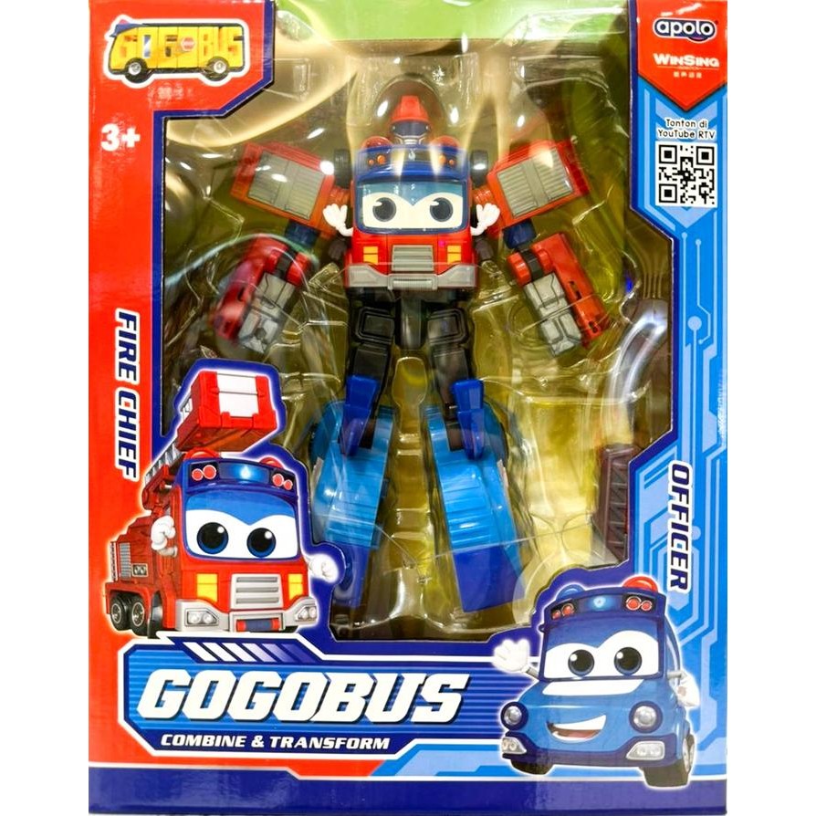 ONES GogoBus Transforming Robot Gogo Bus Firy Justin Amby - Firy + Officer