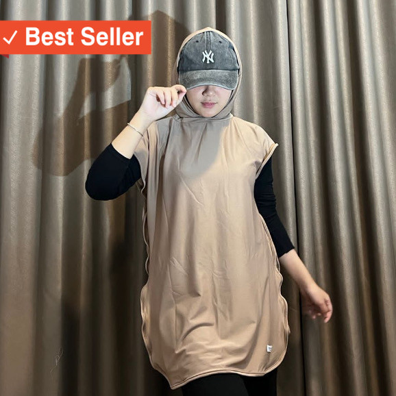 Vest Murah Wanita Sport Muslimah / HIJAB ROMPI SPORTY Hoodie Syar'i / Jilbab Senam Sporty / Jilbab I