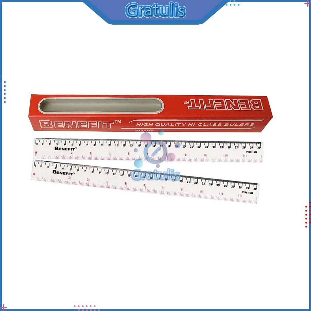 

PENGGARIS PLASTIK PANJANG BENEFIT [30 CM] / MISTAR ALAT UKUR / GARISAN / PERLENGKAPAN SEKOLAH / RULER 30 CM / PENGGARIS PELASTIK