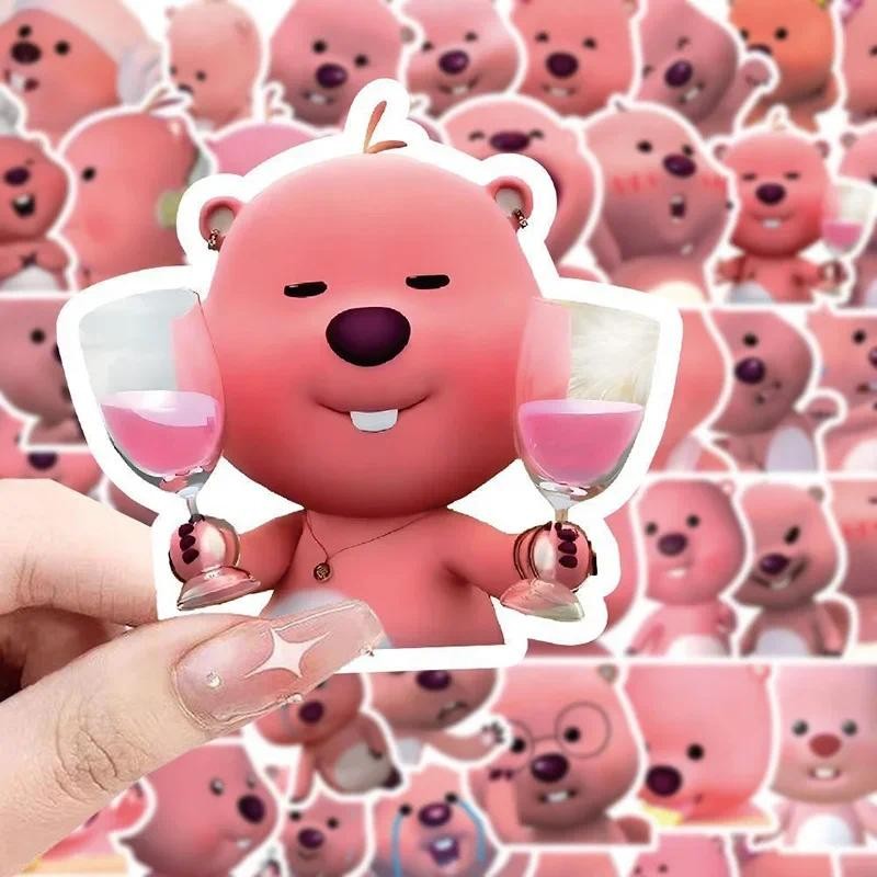 

100Pcs Kawaii Zanmang Loopy Stickers Cute Cartoon Beaver Phone Water Cup Car Tablet Desktop Waterproof Children Toy Sticker Gift
