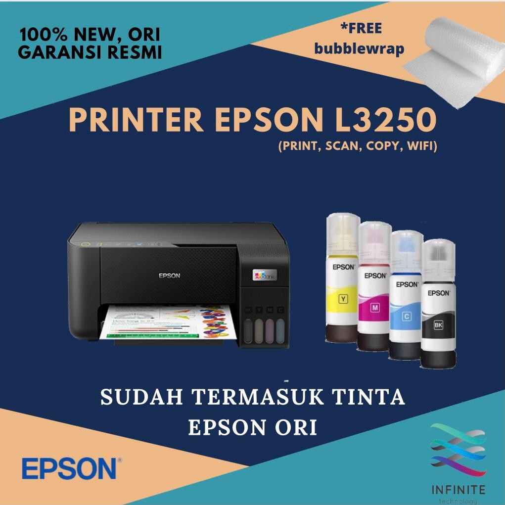 

Printer Epson L3250 All in One Wireless Wifi (Pengganti L3150) Tinta Original Epson