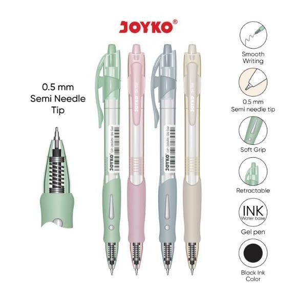 

(12pc) JOYKO PULPEN GEL CETEK GP 265 AN PASTEL Q GEL / PEN GEL SQUEEZY - JOYKO BEST SELLER