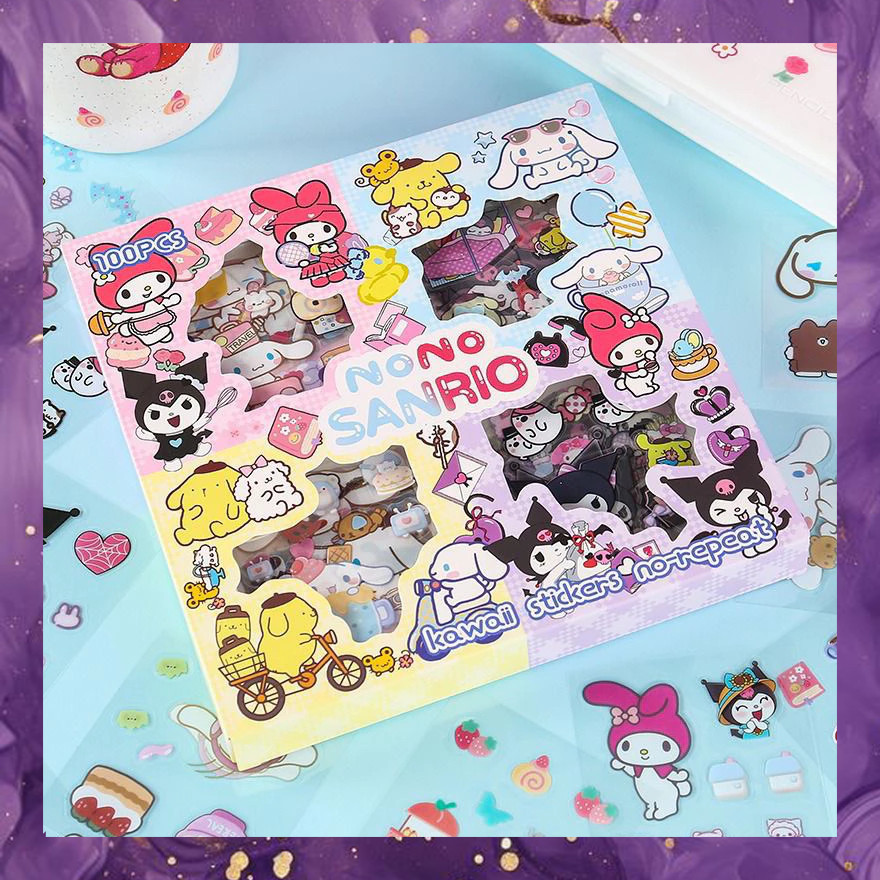 

(SBA) Sticker NONO SANRIO Isi 100 Lembar Box Stiker Kartun Korea Lucu Dekorasi Momo TG59TGAL