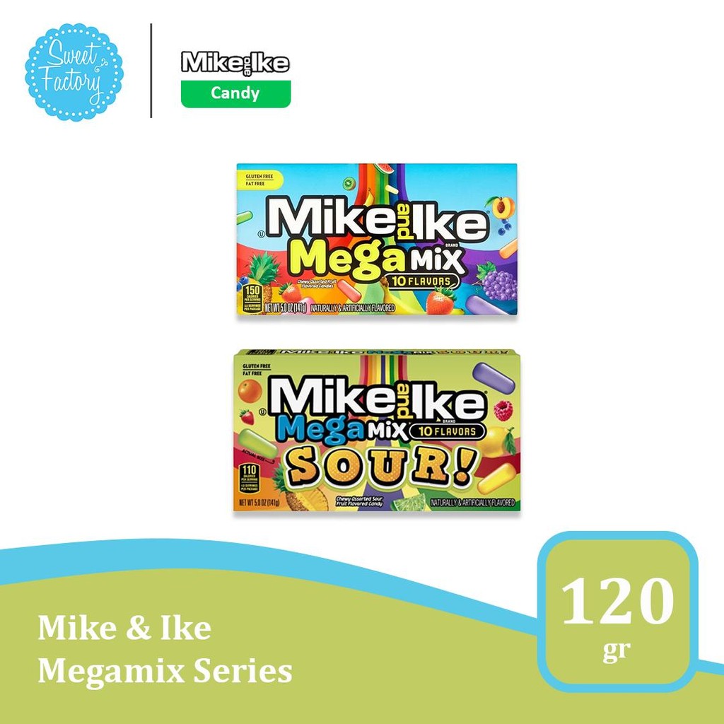 

Mike & Ike Megamix Series 5oz / 120 gr - Campuran 10 Rasa Buah