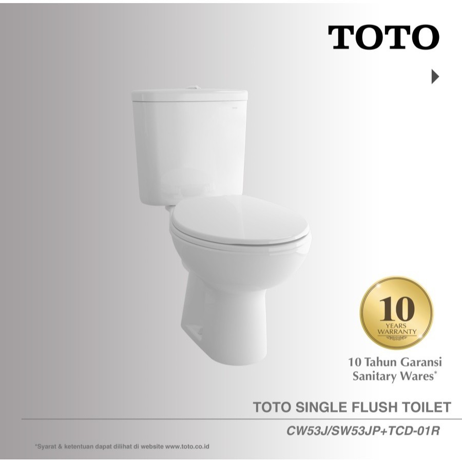 Closed TOTO Single Flush Closet CW53JW/SW53JP | closet duduk - kloset duduk