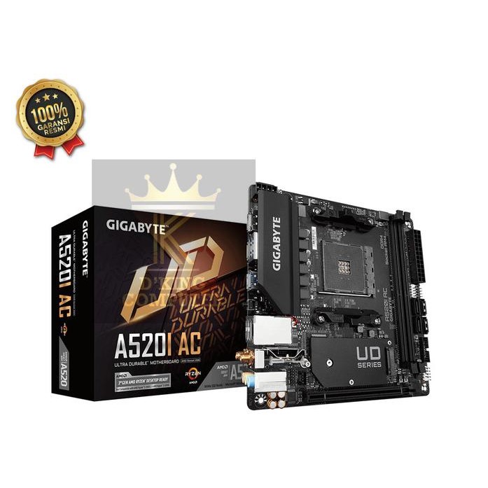 Gigabyte Motherboard AMD A520I AC Socket AM4 Mini-ITX 2 x DDR4
