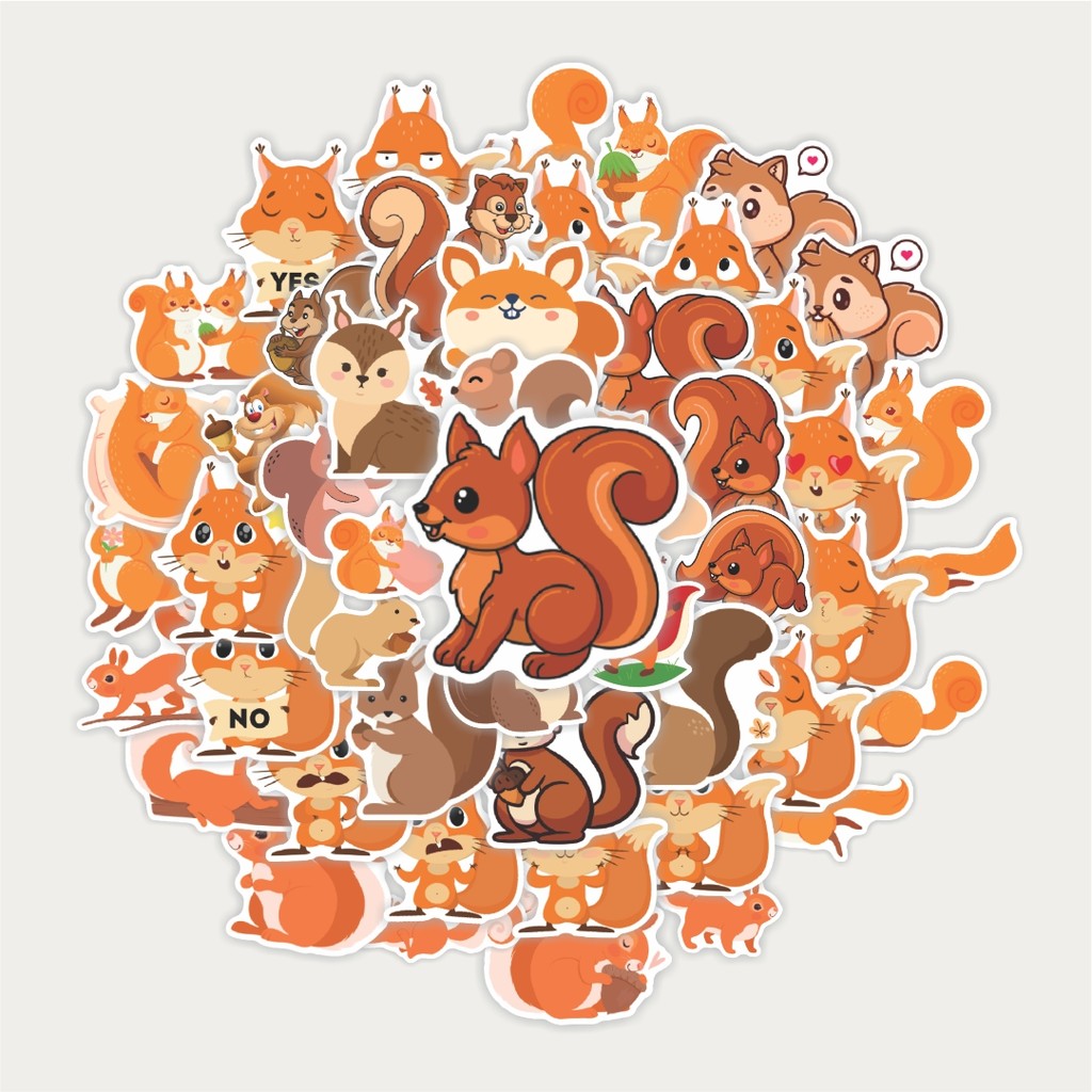 

Sticker Pack Hewan Tupai (Squirrel) | Sticker TUMBLR | Stiker LAPTOP KOPER HELM