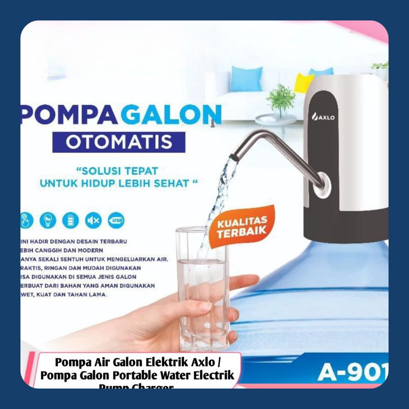 Pompa Air Galon Elektrik Axlo / Pompa Galon Portable Water Electrik Pump Charger / Pompa Galon Axlo