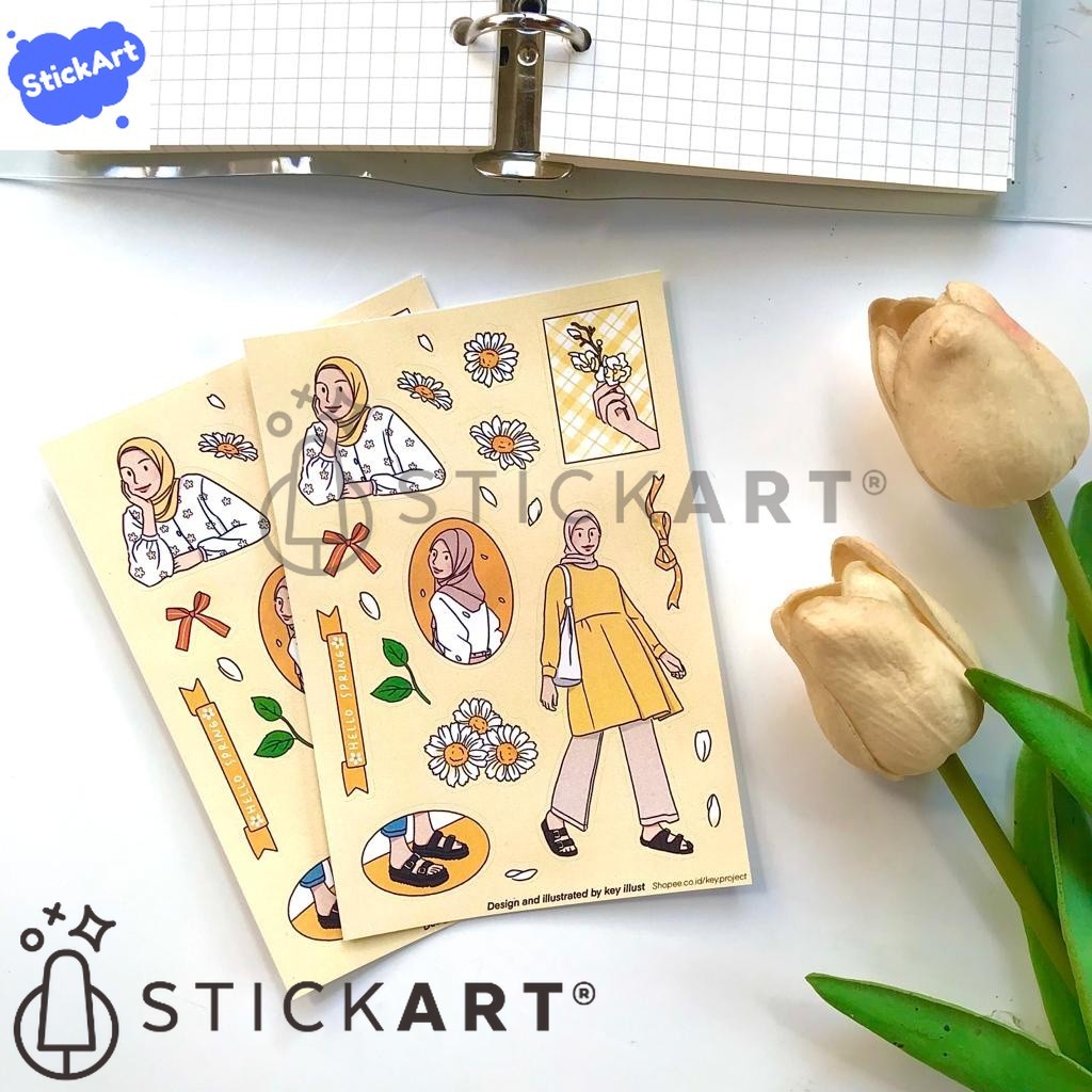 

[STICKART] Hijab sticker sheet ver.04/ Aesthetic sticker/ stiker jurnal BAHAN DAN KWALITAS PREMIUM
