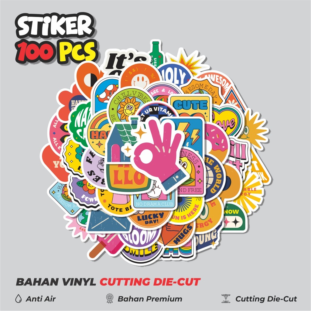 

Terbaru! 50 pcs Sticker Graffiti Retro Sticker Dekorasi Lucu Kreatif untuk Notebook, Skateboard, HP