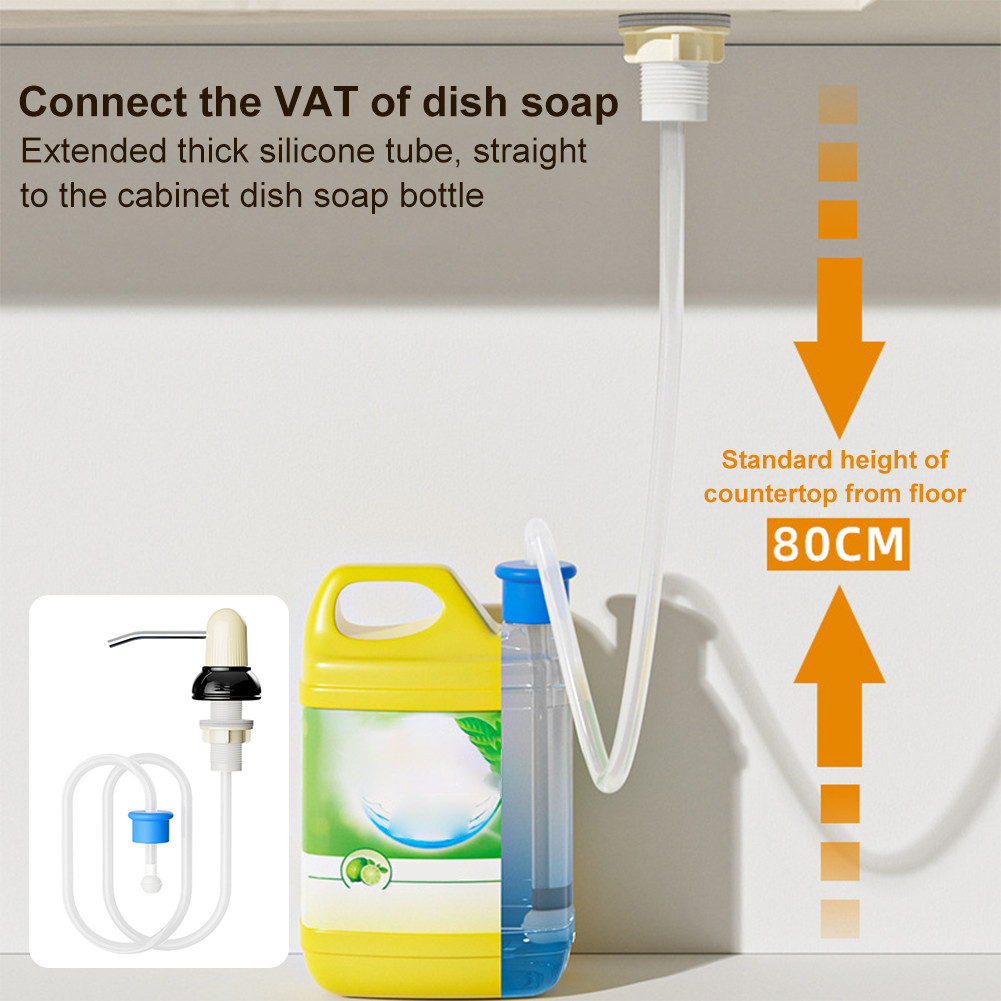 Countertop Soap Dispenser Pump with Extension Tube Dish Soap Dispenser Stainless Steel Dish Soap Pre