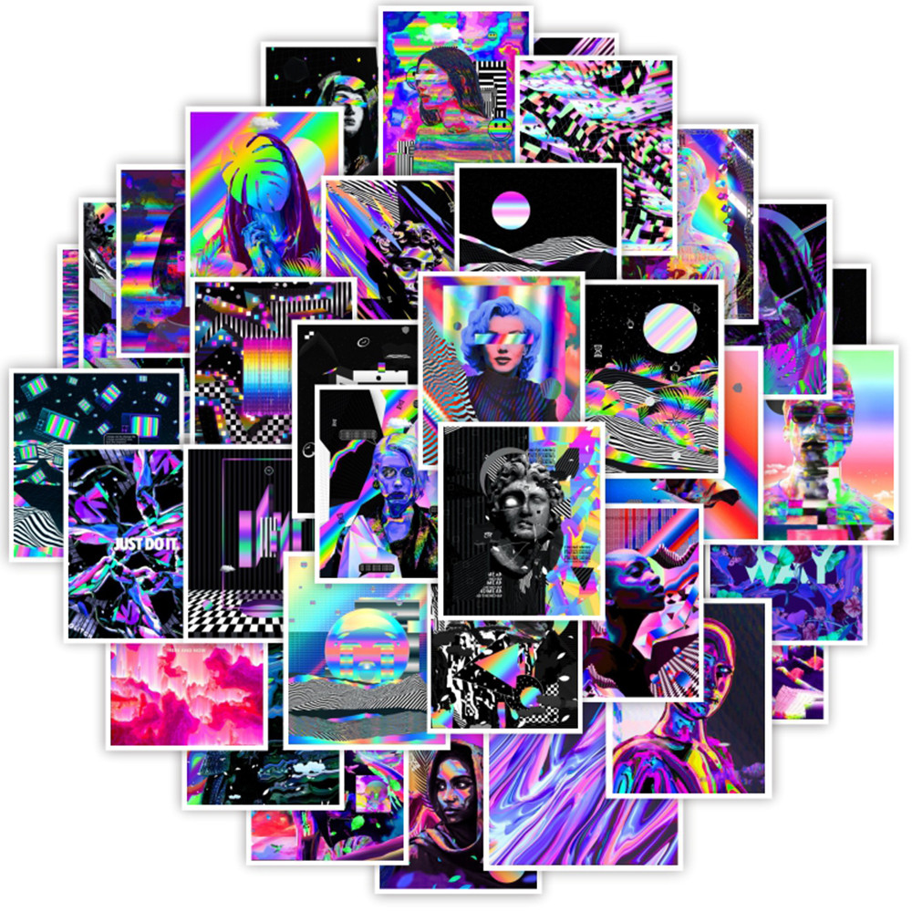 

10/30/50pcs Psychedelic Cool Graffiti Stickers Aesthetic DIY Skateboard Laptop Helmet Phone Luggage Car Decals Kids Sticker Toy