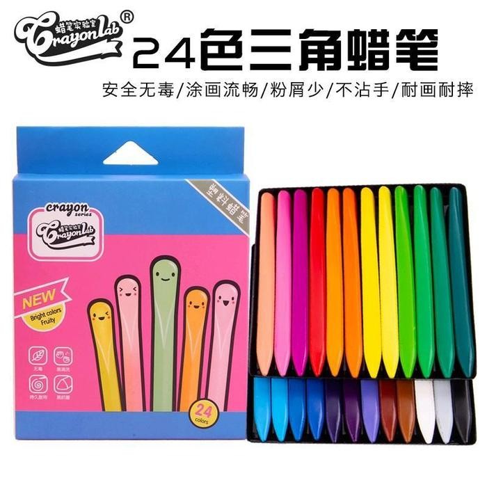 

KRAYON PLASTIK SEGITIGA ANTI AIR TRIANGLE CRAYON WATERPROOF NON TOXIC - 24 pcs