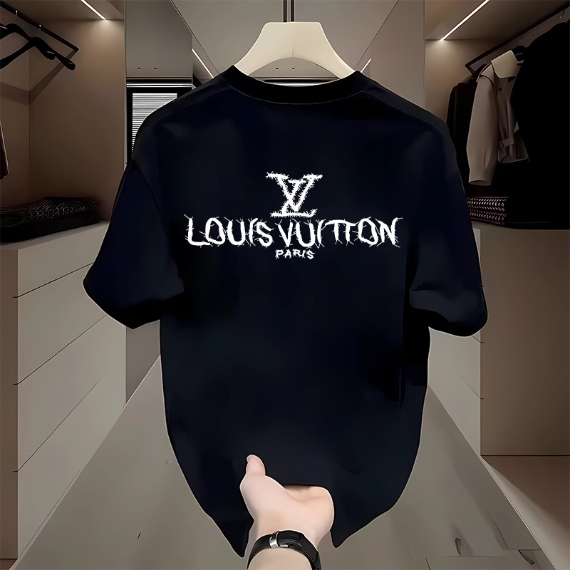 100% Original - LV Kaos Pria Wanita Unisex Oversize Premium S–4XL Katun Adem Nyaman