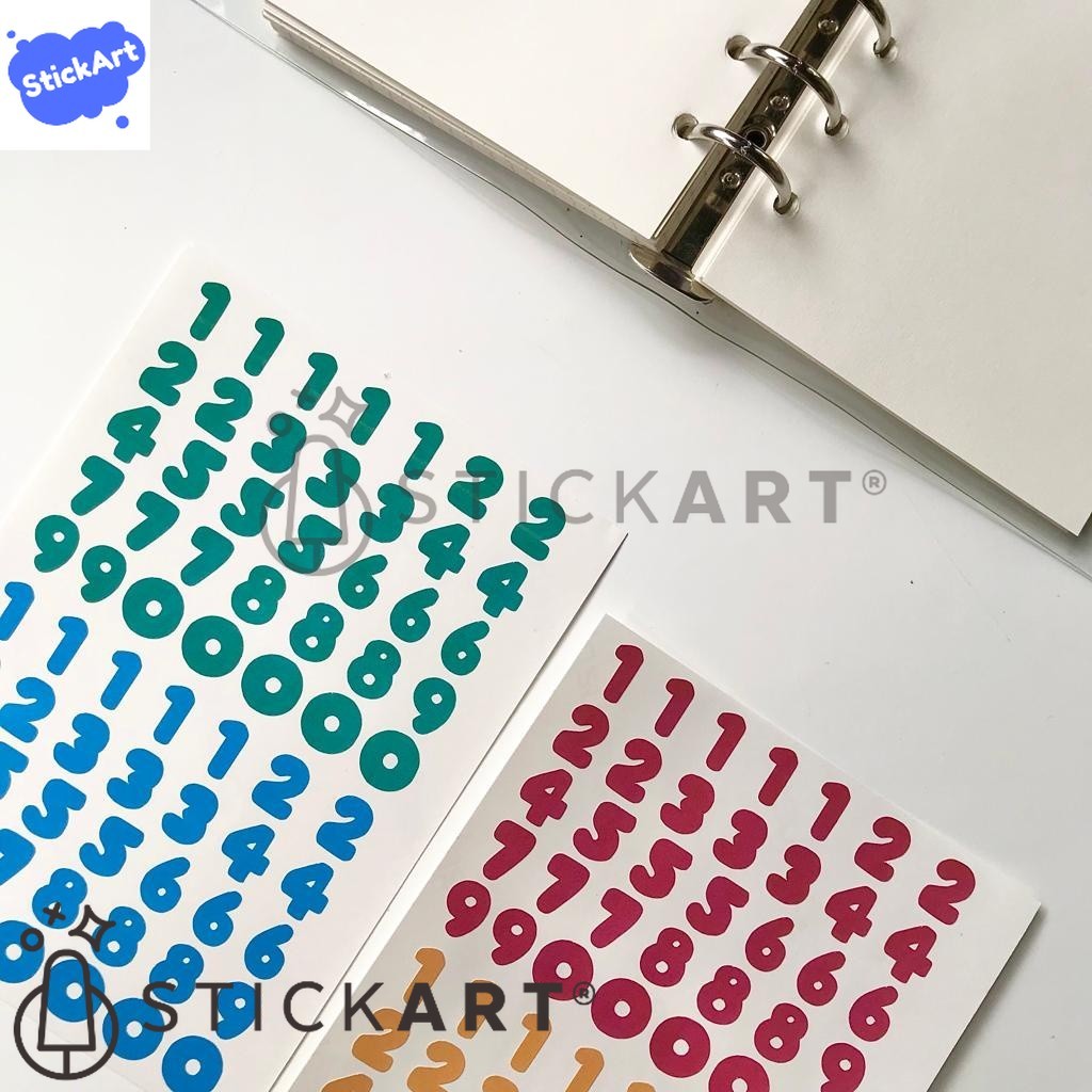

[STICKART[ Playdate Number Sticker/ Stiker Jurnal/ Stiker Angka BAHAN DAN KWALITAS PREMIUM