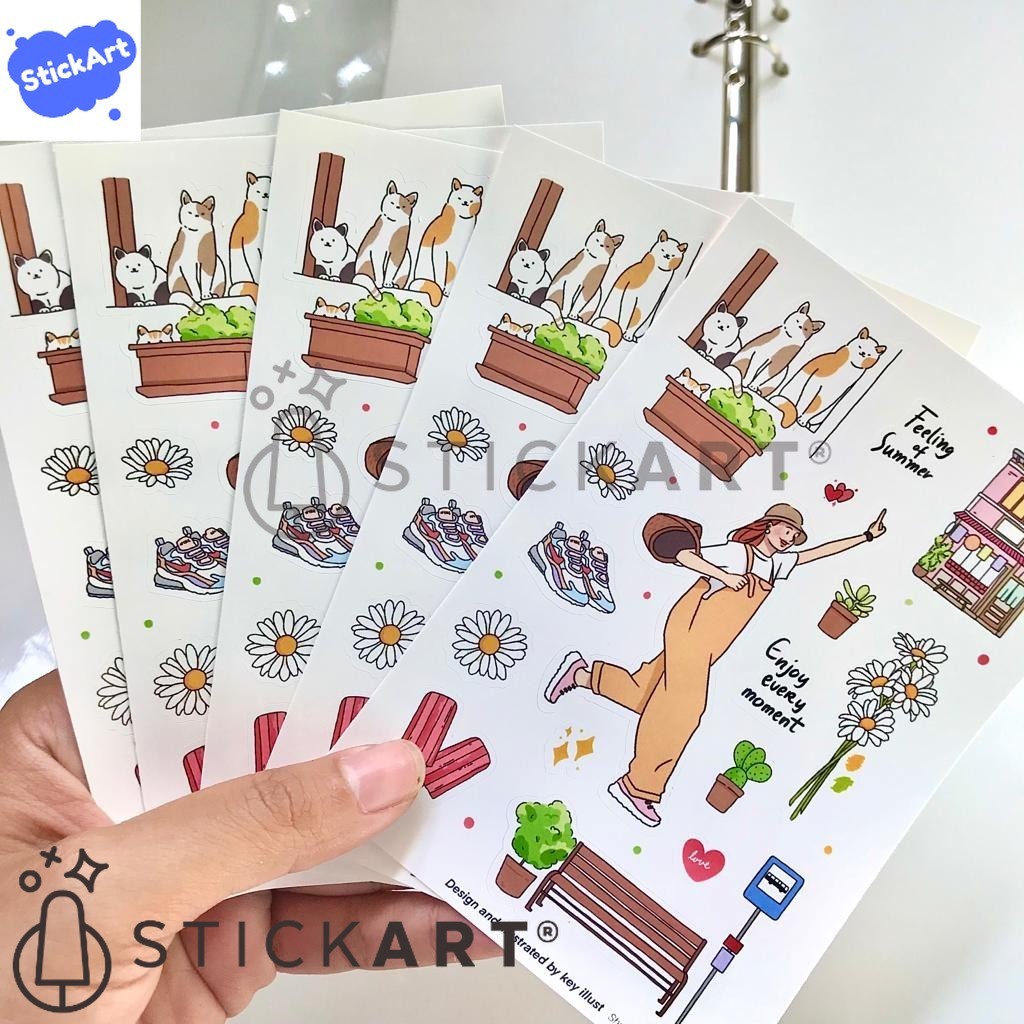 

[STICKART] Korean girl sticker sheet/ stiker gadis korea/ stiker ootd KP130 BAHAN DAN KWALITAS PREMIUM