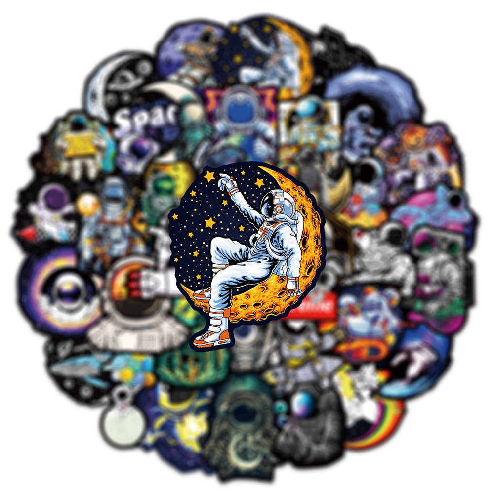 

10/30/50PCS Outer Space Astronaut Graffiti Stickers Cartoon Decal DIY Skateboard Phone Motorcycle PVC Waterproof Kid Sticker Toy