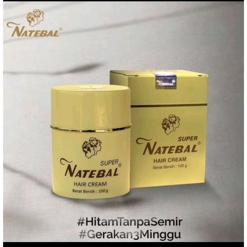 Natebal Hair Cream 100gr - Penghitam Rambut Uban Alami , Menyuburkan Rambut - Krim Rambut