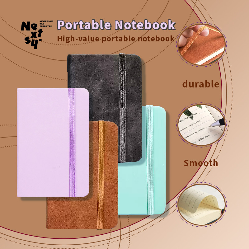 

[READY] Nextsy PU Notebook mini portabel A7 notepad portabel tebal-100 lembar
