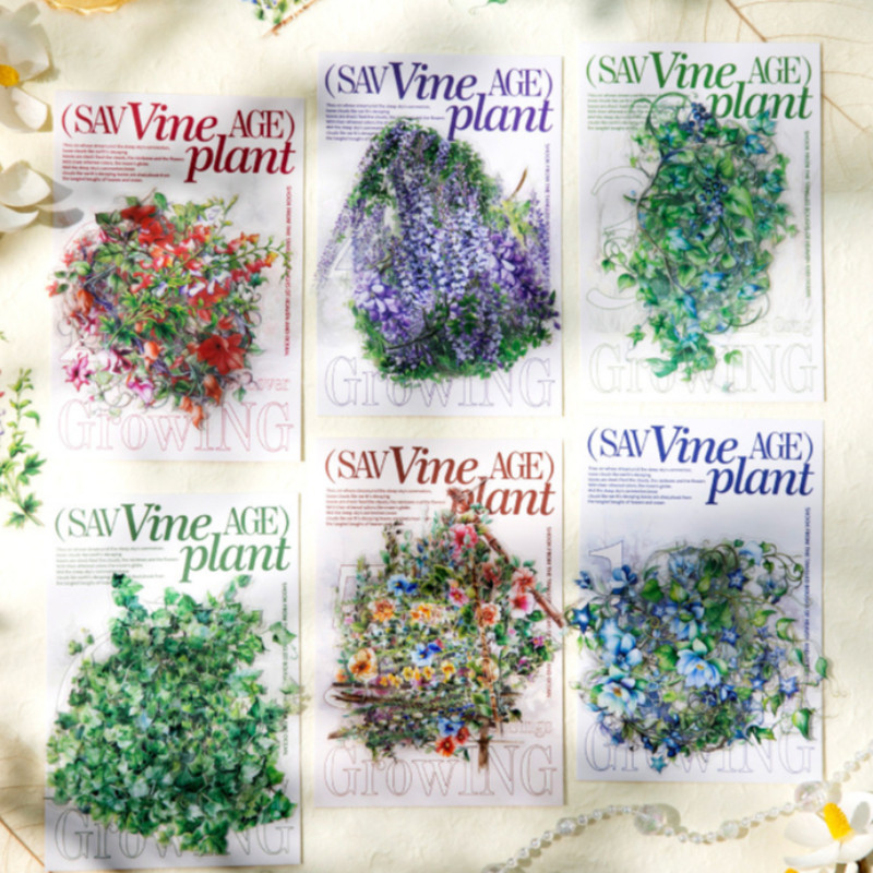 

Mr. Paper, 20pcs/pack,plant Flower Vine Sticker Pack, Decorative Scrapbook Diary Notebook DIY Handmade Creative Collage Stickers