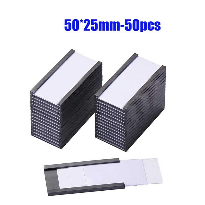

50pcs 50x25mm 75x25mm 100x30mm Magnetic Label Holder Magnetik Label Harga Dirak Price Tag Magnetik - 50pcs-50*25cm