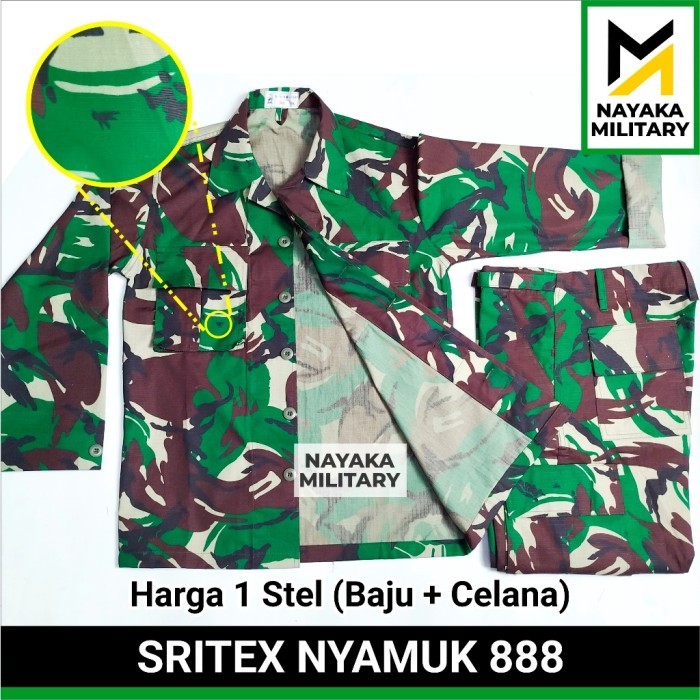 4 Baju PDL TNI AD Sritex Nyamuk 888 Nayaka Military Seragam Tentara Sritek Baju PDL Sritex Baju PDL 