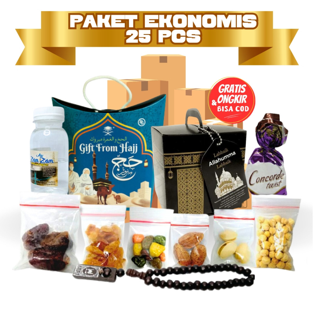 

Paket Oleh Oleh Haji dan Umroh Ekonomis Dus Tali Jinjing Kabah 25 Paket Gift Premium Terlengkap