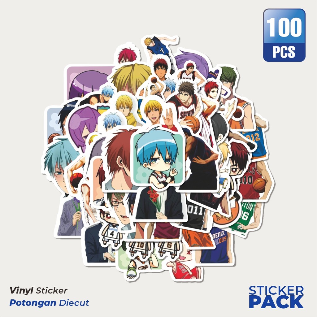 

Stiker Vinyl Sticker Anime Kuroko's Basketball Sticker Waterproof Aesthetic- Untuk Laptop, Motor, dan Helm - Paper Stationery Pack