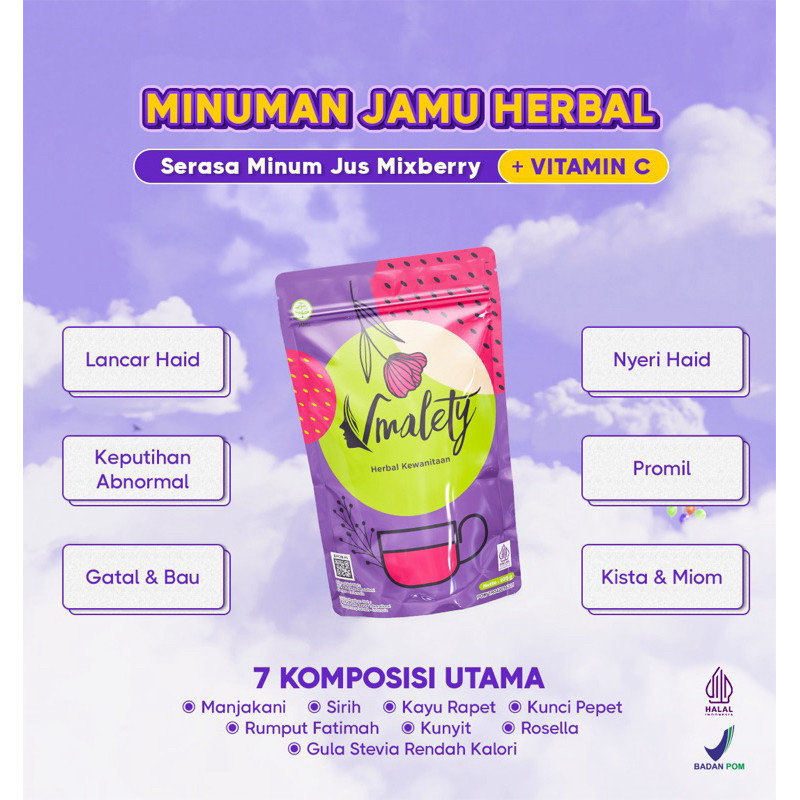 

Vmalety - Minuman serbuk herbal kewanitaan rasa mixberry| mengatasi siklus haid tidak lancar | sakit nyeri haid | keputihan | promil | dan masalah kewanitaan lainnya