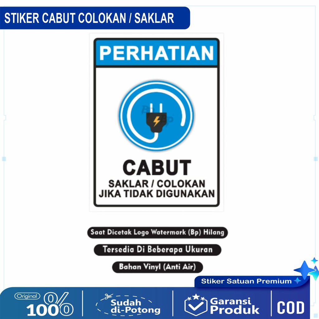 

Stiker Cabut Colokan Listrik / Sticker Lepas Kabel Listrik / Stiker Steker Listrik / Stiker Cabut Saklar Listrik