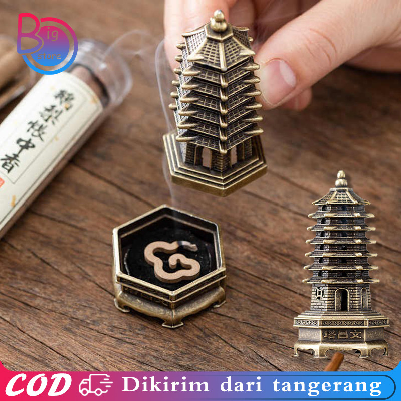 Wadah Dupa Bakar Tempat Dupa Aesthetic Tempat Bakar Kemenyan Tempat Dupa Mini Bentuk Menara Kuno